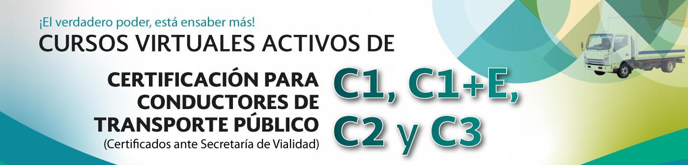 Cursos virtuales activos de "Certificación para conductores de transporte público"